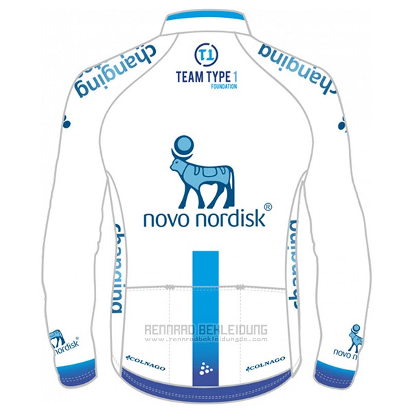 2017 Fahrradbekleidung Novo Nordisk Wei Trikot Langarm und Tragerhose